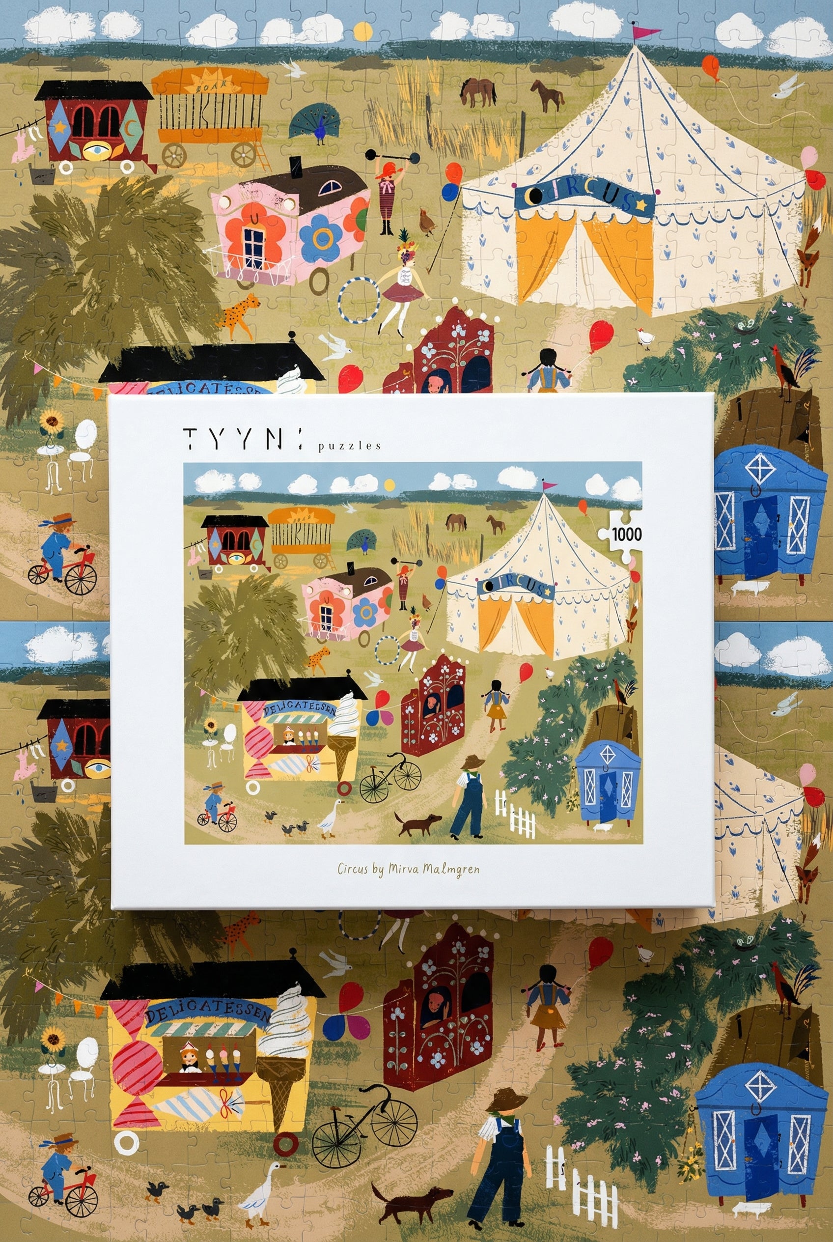 Tyyni Puzzle - 1000 pieces, Circus by Mirva Malmgren